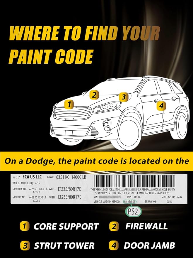 Touch Up Paint for Dodge Bludicrous(PBJ/MBJ) Car Touch Up paint Genuine Exact Color Code Compatible With Dodge Vehicle