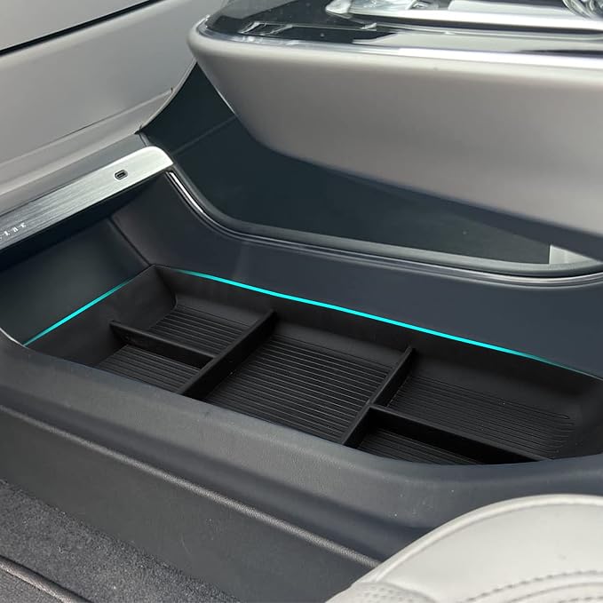 SHAOHAO for 2025 2026 Cadillac Lyriq Under Console Organizer for 2023 2024 2025 2026 Cadillac Lyriq Accessories (Tech, Luxury, Sport) Lower Organizer Tray Space Expand Storage Insert Box Easy Removal