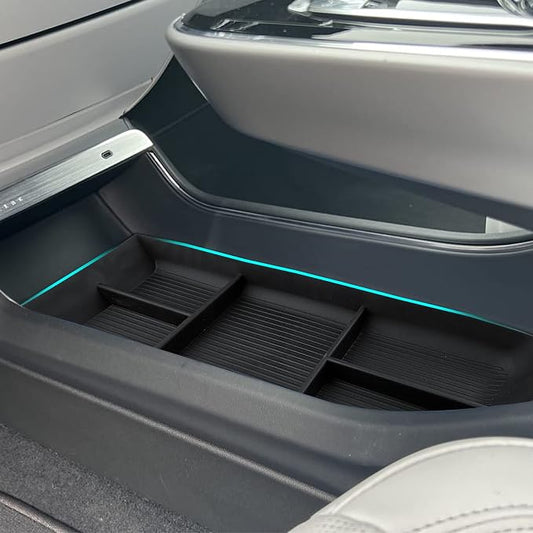 SHAOHAO for 2025 2026 Cadillac Lyriq Under Console Organizer for 2023 2024 2025 2026 Cadillac Lyriq Accessories (Tech, Luxury, Sport) Lower Organizer Tray Space Expand Storage Insert Box Easy Removal