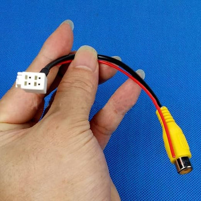 4Pin Fatory Car Radio Stereo Backup Rearview Reverse Camera RCA Video in Cable Converter Adapter Plug for Toyota Mazda Selected Models with Detected Cable