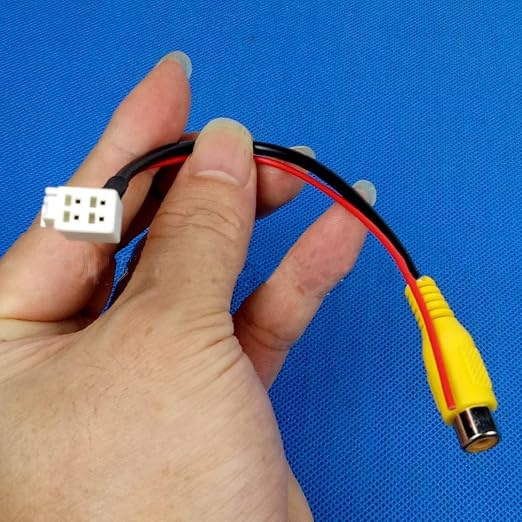 4Pin Fatory Car Radio Stereo Backup Rearview Reverse Camera RCA Video in Cable Converter Adapter Plug for Toyota Mazda Selected Models with Detected Cable