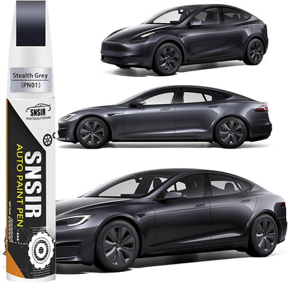Car Touch up Paint(Stealth Grey(PN01)) Compatible with Tesla Model Y/3/X/S, Car Paint Pen Scratch Repair Two-In-One Touch Up Paint, Premium Car Scratch Remover for Deep Scratches