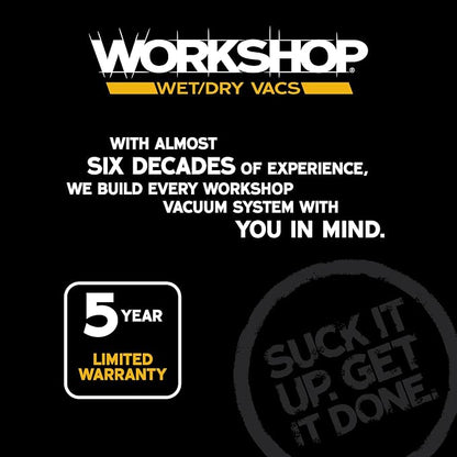 WORKSHOP Wet/Dry Vacs Shop Vacuum WS0255VA 2.5-Gallon 1.75 Peak HP Portable Wet Dry Vacuum Cleaner with Filter Bag, Hose and Attachments for Cleaning in the Home