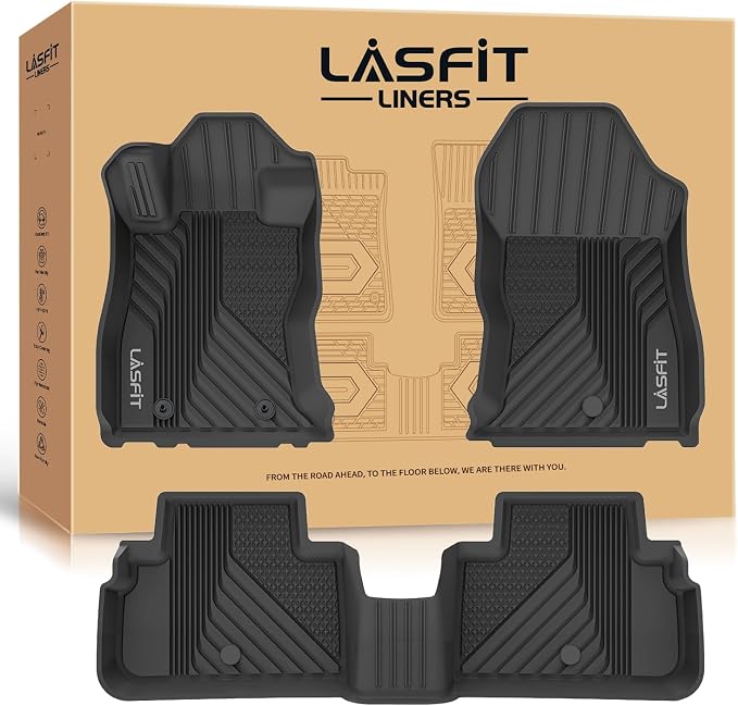 LASFIT Floor Mats Fit for Subaru Forester 2024 2023 2022 2021 2020 2019 | All Weather TPE Custom Fit Easy Clean Durable No-curling Floor liners for Subaru Forester 2019-2024 1st & 2nd Row Car Mats