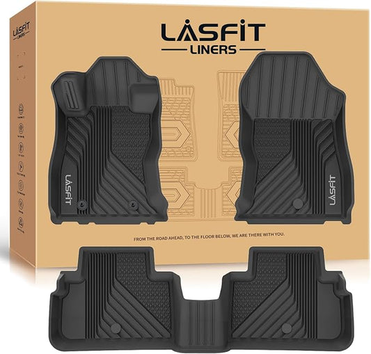 LASFIT Floor Mats Fit for Subaru Forester 2024 2023 2022 2021 2020 2019 | All Weather TPE Custom Fit Easy Clean Durable No-curling Floor liners for Subaru Forester 2019-2024 1st & 2nd Row Car Mats