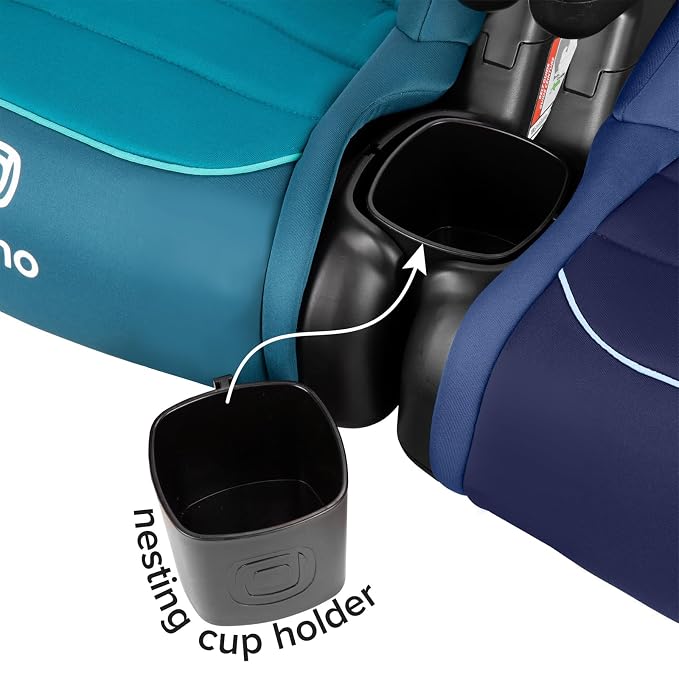Diono Connect3 R Backless Booster Pack of 2, Slim Fit 3-Across in Many Mid-Sized Sedans and SUVs, for Children from 40-120 lbs., Lightweight with Cupholder, Blue Surge