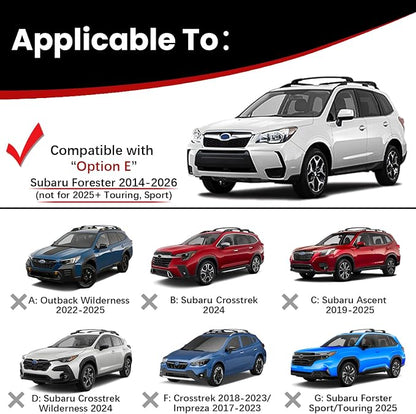 Roof Rack Cross Bars Compatible with Subaru Forester 2014-2026 (Not for Wilderness), 300lbs Aluminum Lockable Heavt Duty Roof Rails Crossbar with Lock for Rooftop Cargo Bars Luggage Rack Bike