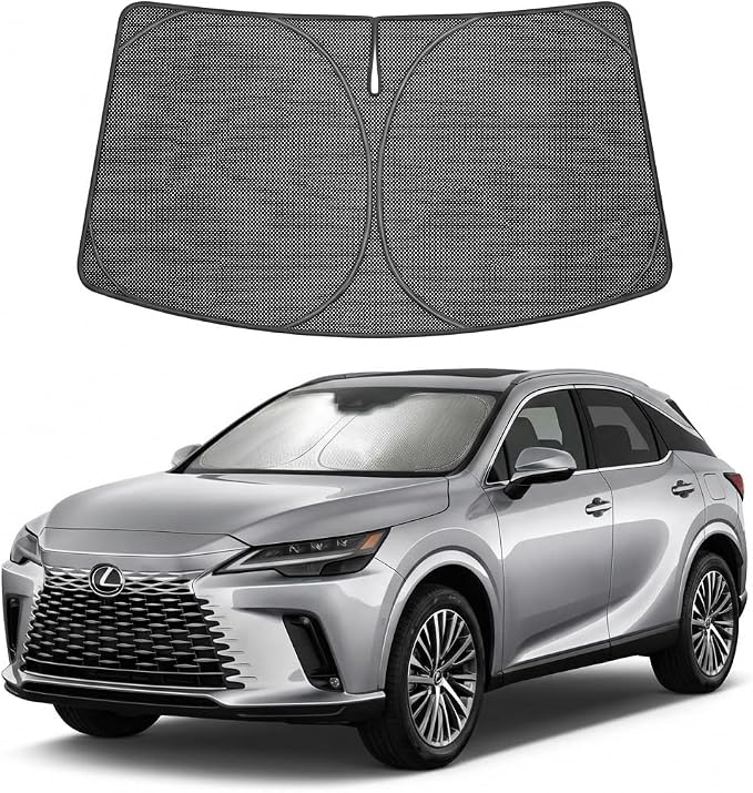 Proadsy Windshield Sun Shade Custom Fit Lexus RX 2023-2026 Ice Crystal Black Front Window Sunshade UV and Heat Blocker Foldable Visor Keeps Car Cooler for Summer Parking and Daily Use