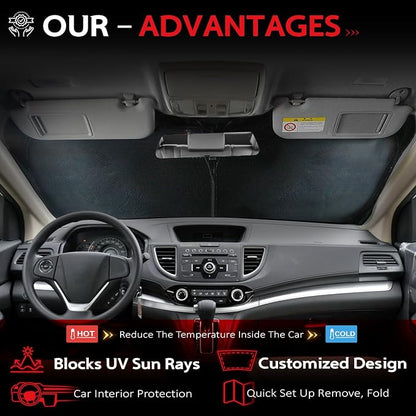 KAYZT Windshield Sun Shade for Honda CRV 2012-2016 CR-V Foldable Sunshade SUV Front Window Custom Fit Accessories