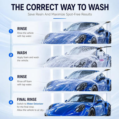 H&G lifestyles Water Deionizer for Car Washing, Spotless Water System Spot-Free Deionized Water,DI Water Filtration System for Vehicles Motorcycles Boats Solar Washing