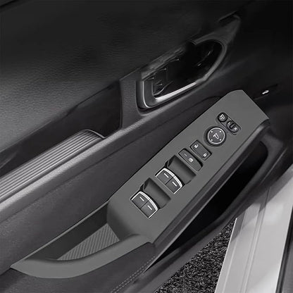 Temmis 4PCS Car Door Window Switch Panel Cover for Honda Civic 2022-2025, Auto Interior Decor Accessories Armrest Trim Silicone Style Kit-Black
