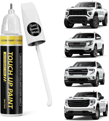Pholeon(Summit White (GAZ) Car Touch Up Paint for GMC,Car Paint Scratch Repair Kit,2 in 1 Premium Scratch Remover Pen with Exact Color-Matched
