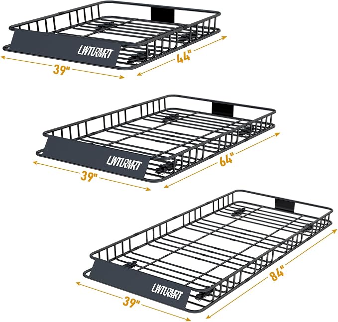 LWTURMRT Roof Rack Cargo Carrier Basket 84(L) X39(W) Heavy Duty 200Pounds Extension Travel with 2 Piece of Net