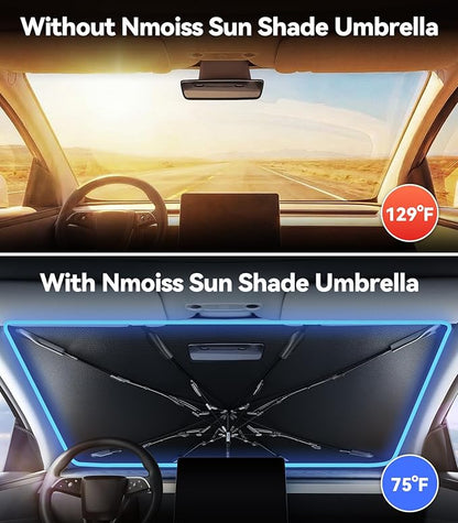 Nmoiss Windshield Sun Shade Umbrella Fit for CrossTrek 2018-2026 Accessories, [Vinyl Coating Heat Shield] Protect Car from Sun Rays & Heat Damage Keep Cool and Protect Interior