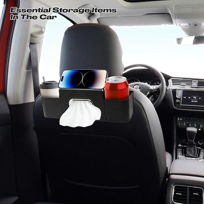 2Pcs BackSeat Car Organizer Set,Features Headrest Hooks for Purses and Bags Cute, Multiple Storage Car Back Seat Organizer,Seat Back Box,for Travel,Family Trips,Daily Commutes