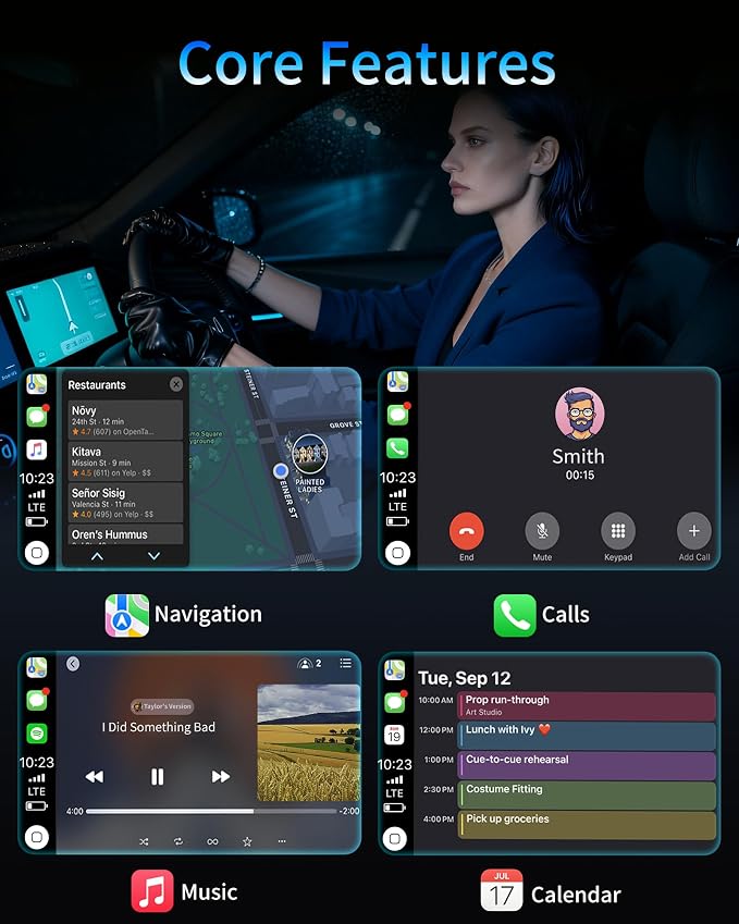 Wireless CarPlay Adapter for iPhone Plug & Play Seamless Connection Convert Wired to Wireless CarPlay for iOS 10+ and Cars from 2016