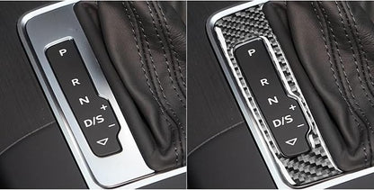 Real Premium Carbon Fiber Decor Compatible with Audi A3 S3 RS3 8V 2013 2014 2015 2016 2017 2018 2019 Car Automatic Gear Shift Panel Decal Auto Interior Accessories Sticker Black