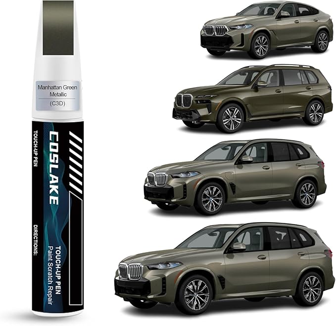 Car Touch Up Paint(Manhattan Green Metallic(C3D)) for BMW, Car Paint Scratch Repair Kit, Quick & Easy Solution to Repair, 2 in 1 Scratch Remover Pen with Color-Matched