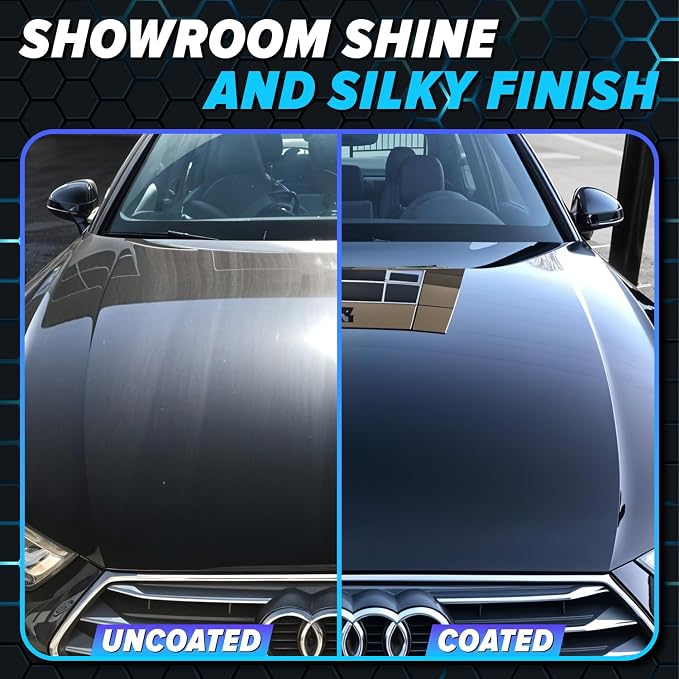 Carfidant Ceramic Silk - Ceramic Coating Spray - High Gloss, Hydrophobic Protection & Chemical Resistance for Cars, RVs & Boats - Long-Lasting Shine & Durability for Exterior Detailing - 16.9 fl. Oz.