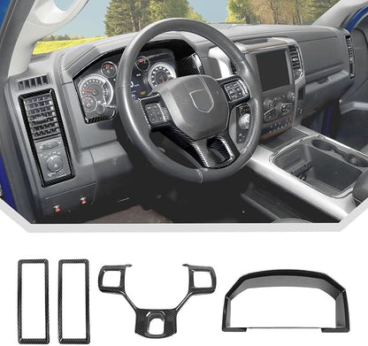 JeCar 4pcs Carbon Fiber Interior Trim Kit for 2010-2017 Dodge Ram 1500 Interior Accessories