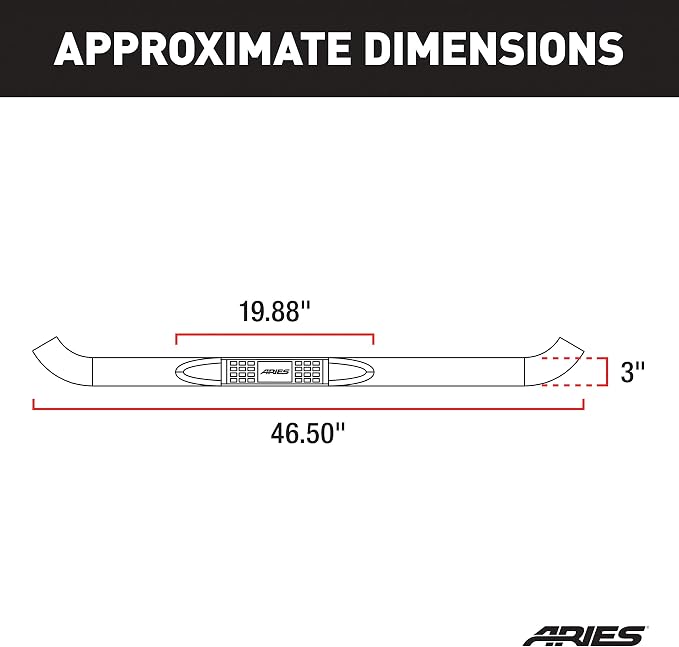 ARIES 204044-2 3-Inch Round Polished Stainless Steel Nerf Bars, No-Drill, Fits Select Chevrolet, GMC Blazer K5