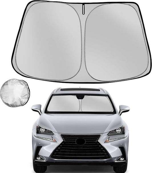 Windshield Sun Shade for 2015-2021 Le-xus NX300h/NX300/NX200t Foldable Sun Sunshade for Car Front Window Blocks UV Rays and Heat Automotive Interior Protector Custom Fit Accessories
