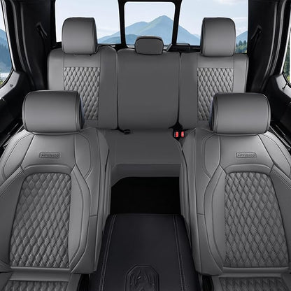 Coverado Car Seat Covers Full Set, Seat Covers for Dodge RAM 1500 Compatible with 2009-2018 Ram 1500, 2010-2024 Ram 2500 3500 Dodge RAM Accessories Automotive Seat Covers (Gray)