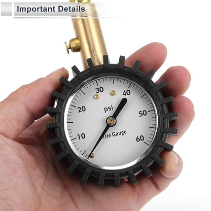 1 Pcs Universal Tire Pressure Gauge 0-60 PSI 2.56Inch Digital Pressure Gauge with Gear Sleeve Tyre Air PSI Meter for Motorcycle SUV Truck