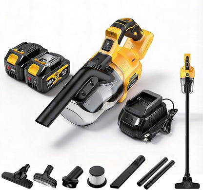 Rhovixster Handheld Vacuum Cordless 20V with 2-Pack 4Ah Batteries and Charger, 5-in-1 Car Vacuum with 500W Powerful Motor, Replacement for Dewalt Vacuum, Lightweight Portable for Home, Car, Pet Hair