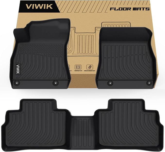 VIWIK Floor Mats for Nissan Sentra 2020 2021 2022 2023 2024, TPE Rubber Car Mats All Weather Custom Floor Liners for Nissan Sentra/Sylphy Full Set 1st and 2nd Row Front & Rear Non-Slip Odorless
