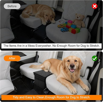 Car Seat Organizer for Kia Telluride 2020-2026 w/Built-In Cooler Bag, Telluride Second Car Console Organizer w/Non-Slip Strips, Foldable Backseat Organize for Dog Toys Kids Snacks Travel Storage Box