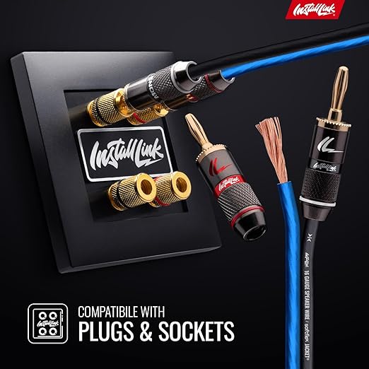 16 AWG Gauge Speaker Wire Cable Stereo, Car or Home Theater, CCA (100 Feet) by Install Link