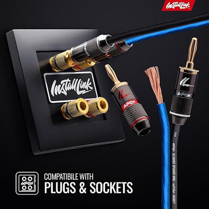 16 AWG Gauge Speaker Wire Cable Stereo, Car or Home Theater, CCA (100 Feet) by Install Link