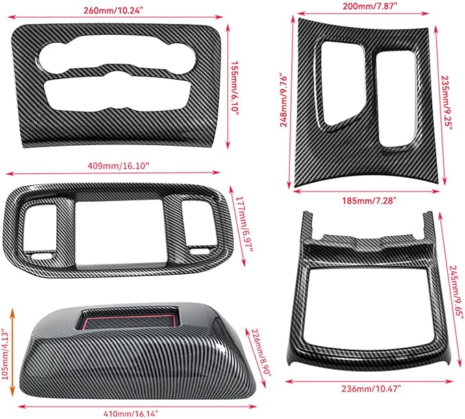 Interior Trim for Dodge Charger 2015-2024 Gear Shift Panel Trim with Console Cover