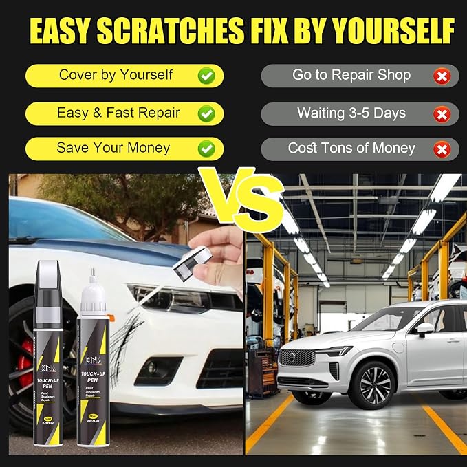 XNA Silver Dawn(735) for Volvo Touch Up Paint, Car Scratch Remover for Nicks and Chips Repair, 2-In-1 Quick & Easy Fix Car Scratch Repair Kit with Exact Color-Matched