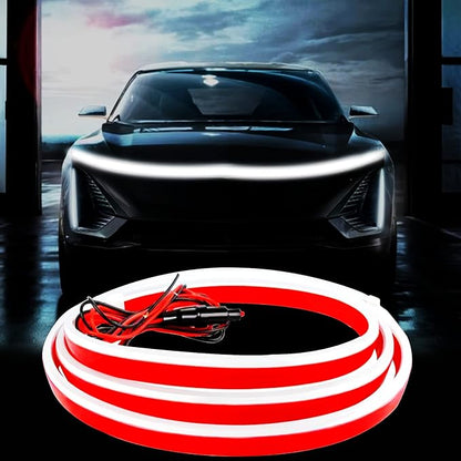 Car LED Hood Light Strip for Cars, SUVs, Trucks, White, 70 Inch | 12V, Flexible Waterproof, Daytime Running Lights, Universal Engine Cover Decoration, Dynamic Scan Start-up Effect
