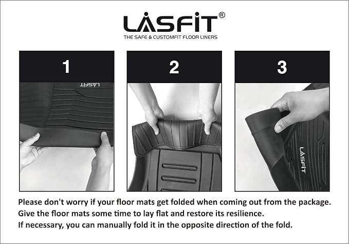 LASFIT Floor Mats Fit for Nissan Armada 2017-2018 / Infiniti QX56 2011-2013 / Infiniti QX80 2014-2018, All Weather TPE Custom Fit Easy Clean Durable No-Curling Floor Liners 1st & 2nd Row Car Mats