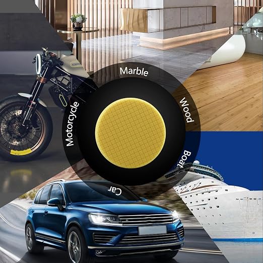 Yellow T80 High-Cut Foam Polishing Pad, SPTA 1Pc 7.5 Inch Face for 7 Inch 180mm Backing Plate Compound Buffing Sponge Pads for Car Buffer Polisher Compounding, Polishing and Waxing - FPTSS7Y