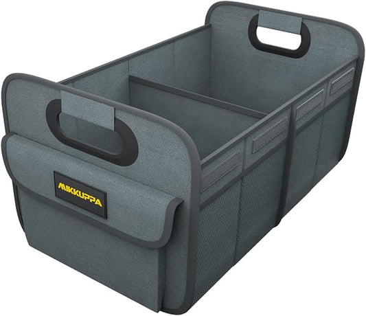 MIKKUPPA Car Trunk Organizer - 75L Collapsible Trunk Organizer for Groceries, Trunk Storage Organizers for SUV Auto Truck Van with Non Slip Bottom (Gray)