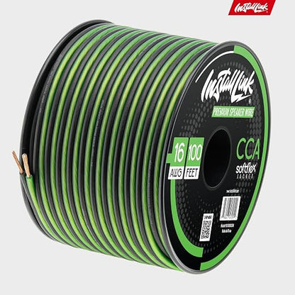 16 AWG Gauge Speaker Wire Cable Stereo, Car or Home Theater, CCA (100 Feet) by Install Link