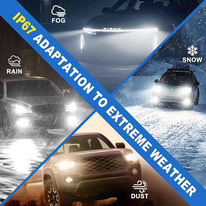 AHOBXD H11 9005 LED Bulbs Combo,Upgraded 900% 90000LM Brightest 1:1 Halogen Size H11 9005 Bulbs with Cooling Fan 80000hours Lifespans Super Bright H11 9005 Fog Light Bulbs(Pack of 4)