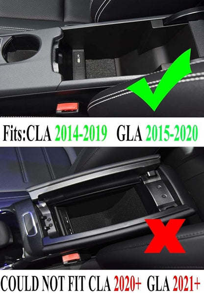 Center Console Organizer Compatible with 2014-2019 Mercedes-Benz Benz CLA-Class CLA45 AMG CLA250/2015-2020 GLA-Class GLA250 GLA45 AMG ABS Armrest Storage Tray Insert Box