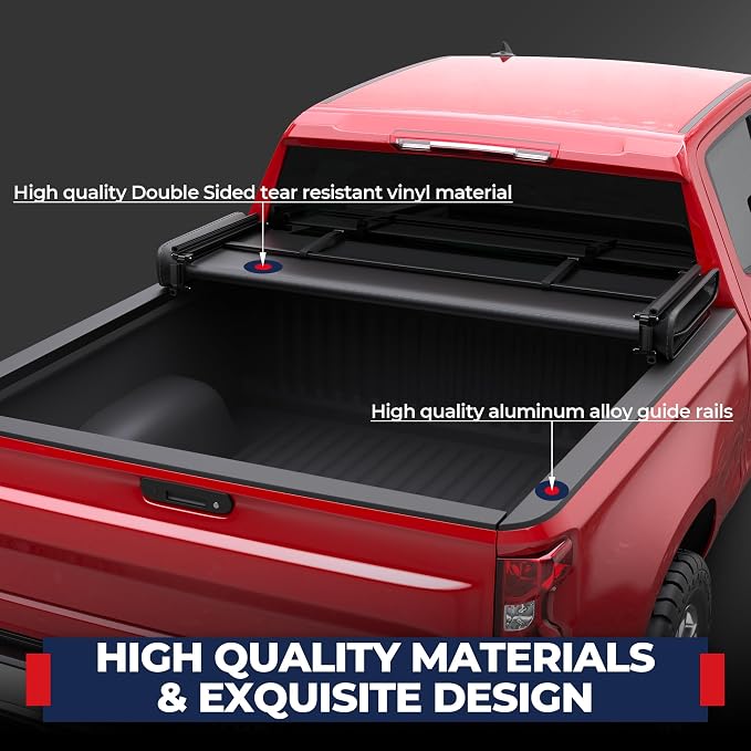 MOSTPLUS Tri Fold Soft Truck Bed Tonneau Cover Compatible for 2004 2005 2006 2007 Chevrolet Chevy Silverado/GMC Sierra 1500 2500 3500 Fleetside 5.8 FT On Top