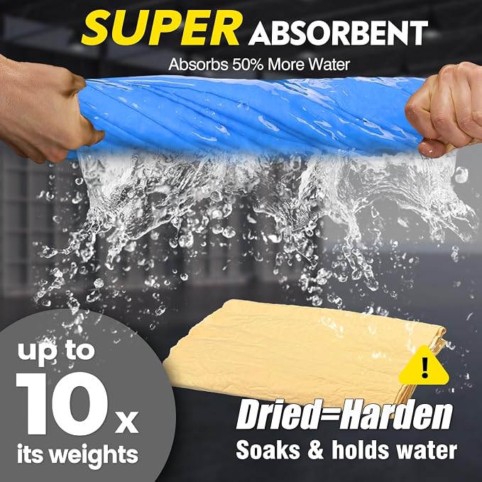 ARTIPOLY Premium Extra Large Shammy Cloth for Car Drying 2pk (34”x25”)-Super Absorbent XL Chamois Towel for Car-Reusable Shammy Towel for Car, Bathroom,Pets, Dust Remove, No Spots/Streak/Scratch
