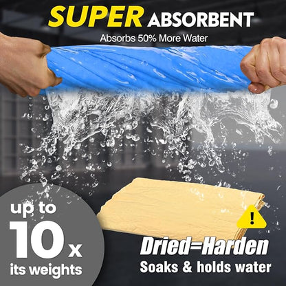 ARTIPOLY Premium Extra Large Shammy Cloth for Car Drying 2pk (34”x25”)-Super Absorbent XL Chamois Towel for Car-Reusable Shammy Towel for Car, Bathroom,Pets, Dust Remove, No Spots/Streak/Scratch