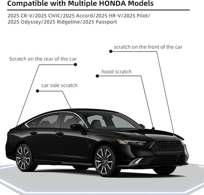 Crystal Black Pearl(NH-731P) Car Paint Touch Up Pen Compatible with Honda,2-In-1 Color Accurate Touch Up Car Scratch Repair Paint Match Honda Series Automotive Scratch Remover for Nicks & Chips Repair