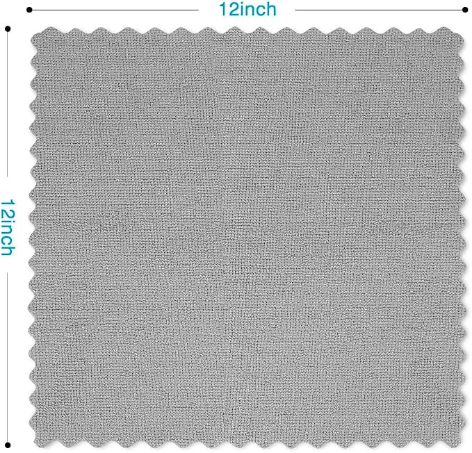 Orighty Microfiber Cleaning Cloth, 100 Pack Microfiber Towels for Cars, Multi-Purpose Shop Towels Cleaning Rags Bulk for Car, Home, Kitchen, 11.5’’ x 11.5’’, Grey