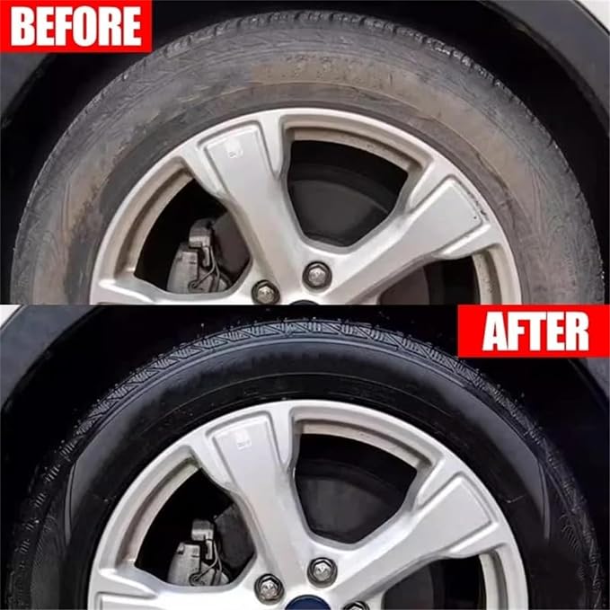 Tyre Nourish Cream, Tire Coating Paste, Tire Refurbishment Cream, Powerful Wheel Cleaning Refurbish Wax, UV Protection and Waterproof Coating, Designed to Enhance Vehicle Aesthetics Efficiently (1PCS)