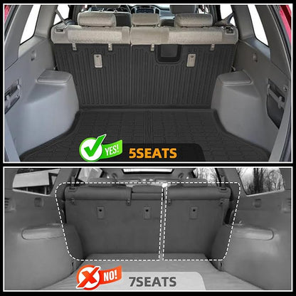 Floor Mats for Toyota Highlander 2001 2002 2003 2004 2005 2006 2007, NOT for with 3rd Row or Hybrid, ONLY 5seats, Floor Mats for Highlander Base Limited Sport,TPE Floor Liners&Seatback Mat&Cargo Liner