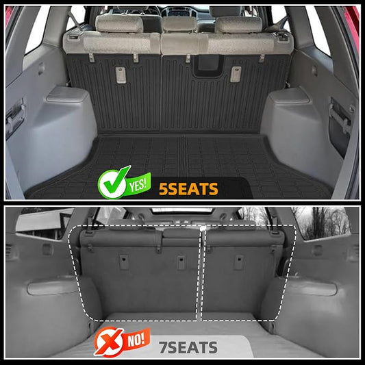Floor Mats for Toyota Highlander 2001 2002 2003 2004 2005 2006 2007, NOT for with 3rd Row or Hybrid, ONLY 5seats, Floor Mats for Highlander Base Limited Sport,TPE Floor Liners&Seatback Mat&Cargo Liner